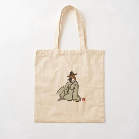 Jindo Hanbok Canvas Tote Bags, Reusable Shopping Bag