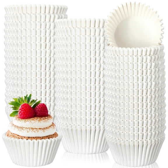Jinei 5000 Pcs White Cupcake Liners Bulk Baking Cups Wrappers Pack 1.97 Inch Paper Muffin Liners for Disposable Standard Cupcakes Muffins Nuts Wedding Birthday Party Baby Shower Festivals(White) Y101