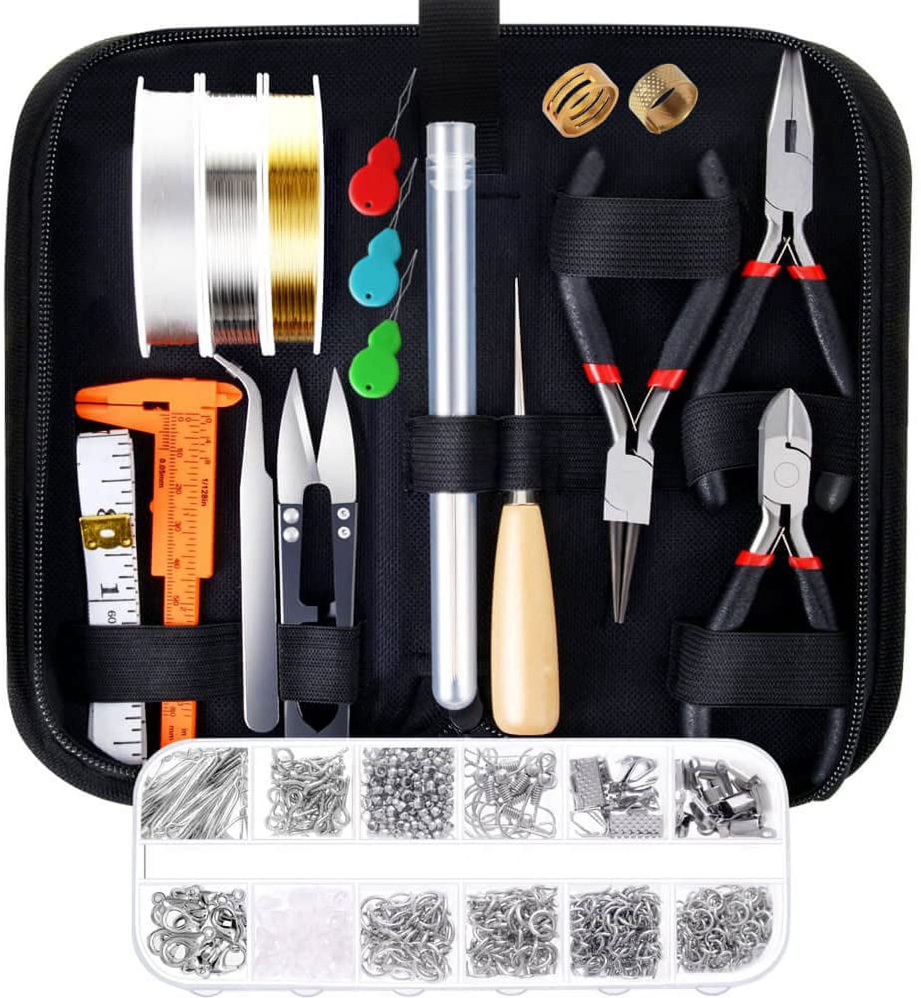 Jinerra Jewelry Making Supplies Kit with Tools, Wires, Findings for Jewelry Repair and Beading