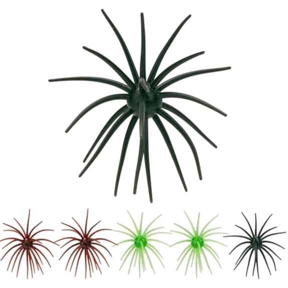 Jinerra Sea Urchin Soft Lure 6Pcs Super Durable Tentacle Creature Lure for Bass Pike Trout Fishing Easy Catch Saltwater Freshwater Soft Lures 3.6 and 4 Inch TPE