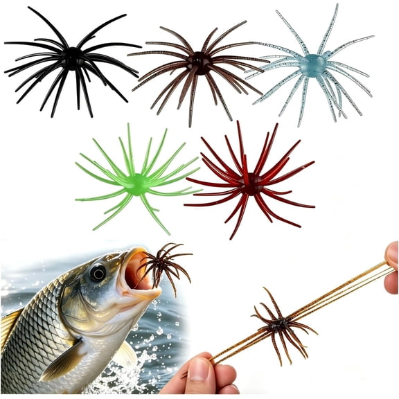 BARMOTU Tentacle Fishing Lure,Dice Bait Soft Plastic Swim Bait,Sea Urchin Lure,for Drop Shot,Weird Fishing Rig,Trout Sea Bass Mandarin Fish Catfish Slow Sinking Soft Lure 2.36 in,3.9 in and 4.3 in.