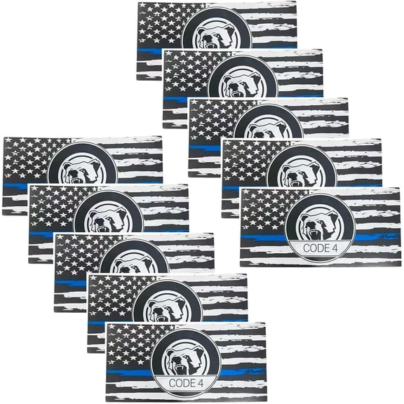 Jinerra Thin Blue Line Sticker, Code 4 Sticker Police Support Stickers & Magnetic Car Decals, American Flag Thin Blue Line Decal for Cars, Trucks, Windows, Laptops