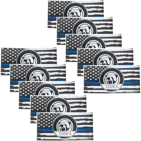 BARMOTU Thin Blue Line Sticker, Code 4 Sticker Police Support Stickers & Magnetic Car Decals, American Flag Thin Blue Line Decal for Cars, Trucks, Windows, Laptops