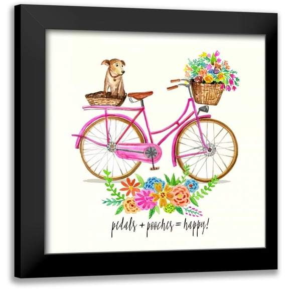 Jing, Jin 12x12 Black Modern Framed Museum Art Print Titled - Pedals + Pooches