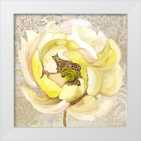 Jing, Jin 12x12 White Modern Wood Framed Museum Art Print Titled - Enchanted Floral 2