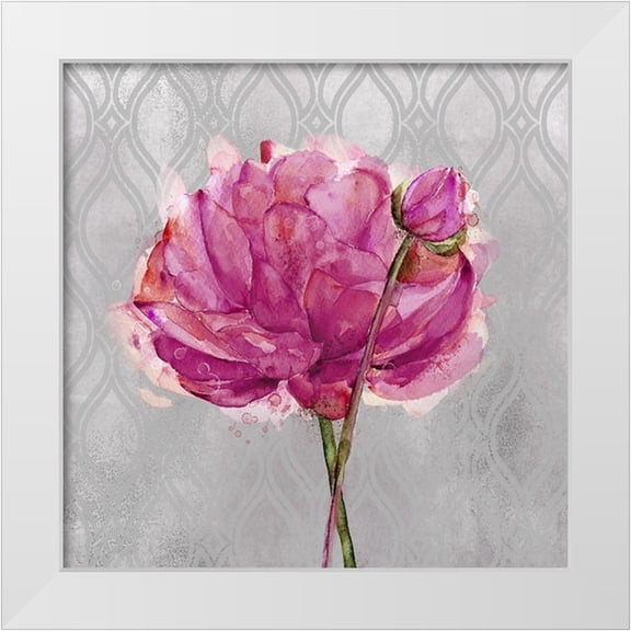 Jing, Jin 12x12 White Modern Wood Framed Museum Art Print Titled - Floral Inspired 2
