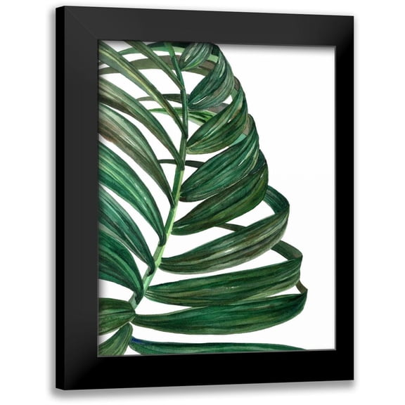 Jing, Jin 12x14 Black Modern Framed Museum Art Print Titled - Tropical Breeze Palm 1