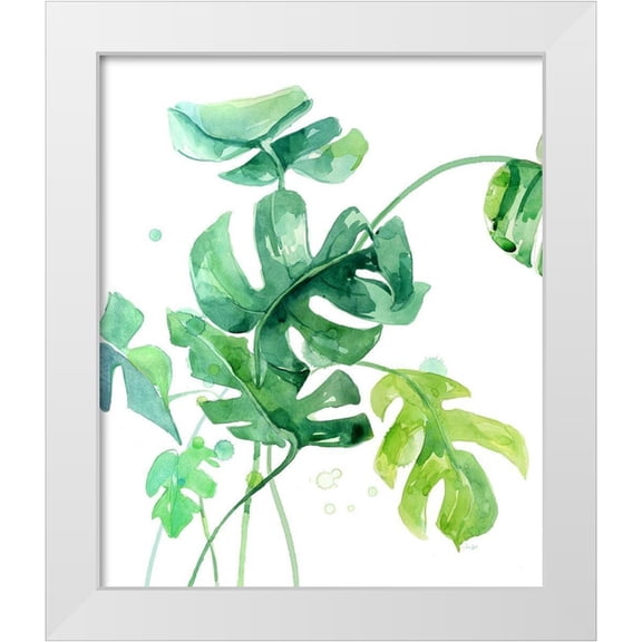 Jing, Jin 12x14 White Modern Wood Framed Museum Art Print Titled - Fresh Tropical 1