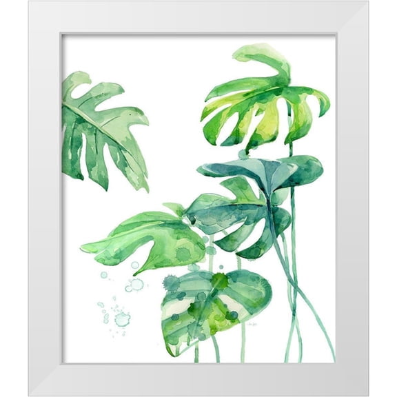 Jing, Jin 12x14 White Modern Wood Framed Museum Art Print Titled - Fresh Tropical 2