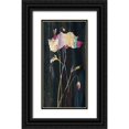 thumbnail image 1 of Jing, Jin 14x24 Black Ornate Wood Framed with Double Matting Museum Art Print Titled - Marble Garden Flower 2, 1 of 4