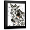 thumbnail image 1 of Jing, Jin 15x18 Black Modern Framed Museum Art Print Titled - Zebra Kiss, 1 of 5