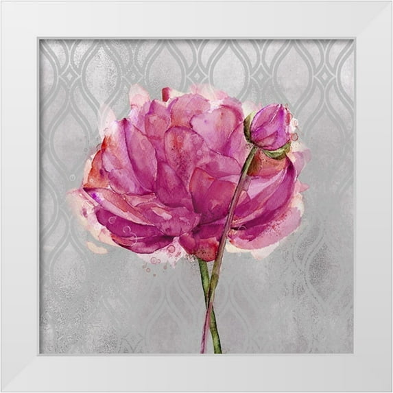 Jing, Jin 26x26 White Modern Wood Framed Museum Art Print Titled - Floral Inspired 2