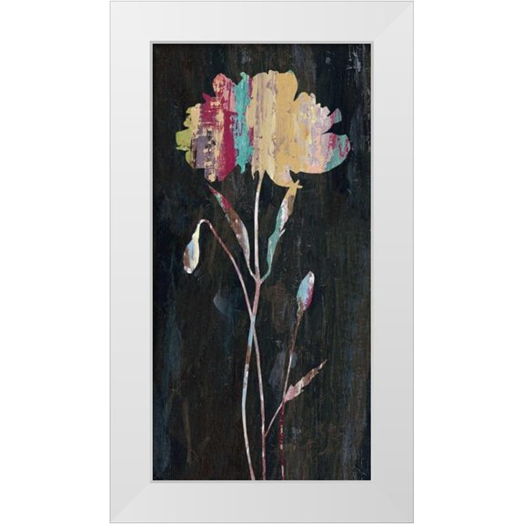 Jing, Jin 9x14 White Modern Wood Framed Museum Art Print Titled - Marble Garden Flower 1