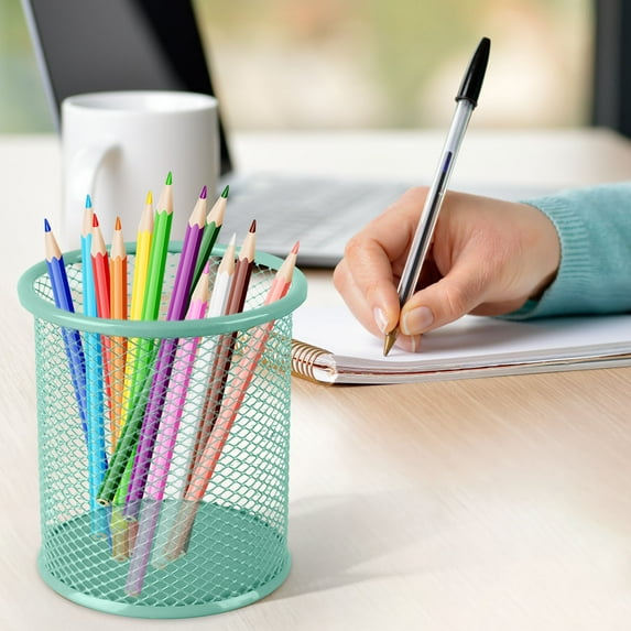 JingChun 1 Pack Wire Mesh Pencil Holder Metal Pen Cup Desk Pen Organizer Case Pencil Jar for office Home