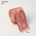 thumbnail image 1 of JingChun 1 Roll Christmas Decor Wire Ribbon 78 Inch Pink Glitter Metal Mesh Ribbon Christmas Decoration Tree Bow Classification Glitter Wreath Gift Packaging Ribbon Craft Project DIY, 1 of 4