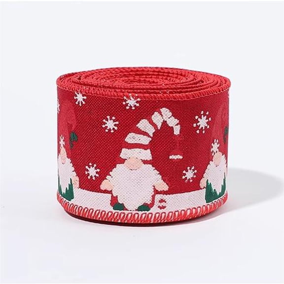 JingChun 1 Roll DIY Christmas Decorative Burlap Ribbon with Bow, Perfect for Christmas Decorations