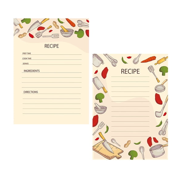 JingChun 1 Sheet Recipe Card, 2x4 Inches, Double Sided, Blank Cardstock Cards for Recording Recipes, Kitchen Diaries, Bridal shower, Banquet Preparation