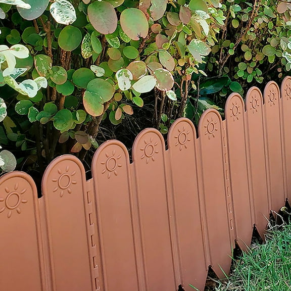 JingChun 10 Pcs Garden Edging Decorative Border Recycled Plastic Landscape Garden Fence Flexible No-Dig Spikes