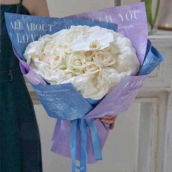 JingChun 10 Sheets Flower Wrapping Paper, Bouquet Wrapping Paper, Waterproof floral wrapping paper for Valentine Wedding Birthday day Gift DIY