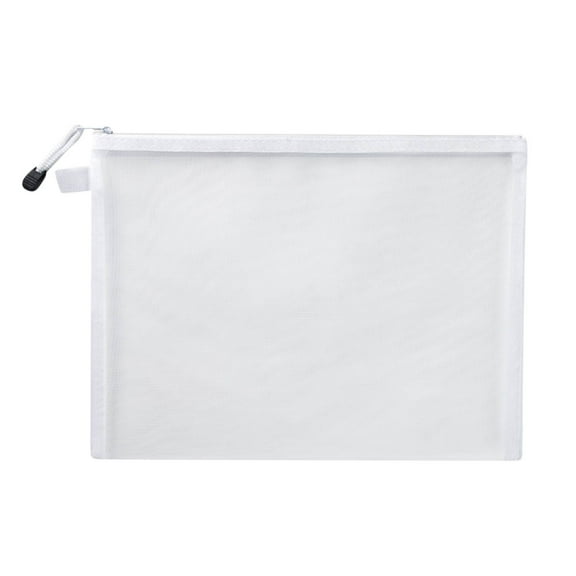 JingChun 12Pcs Gauze Zipper Pouch, Letter Mesh Bags with Zipper, Plastic Envelopes Document Bags, Storage Bags for Organization Puzzles Travel, File Jackets & File Pockets