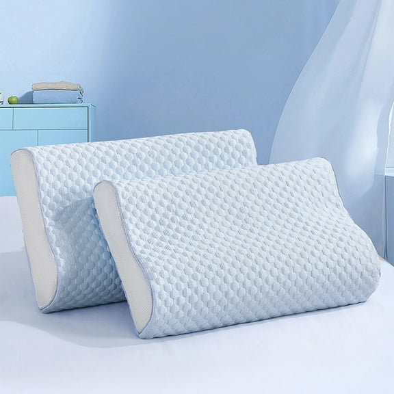 JingChun 19*11 inch Latex, Neck Memory Foam & Contour Flip Cervical Pillows, with Hidden Down Zipper for Face Protector