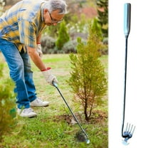 JingChun 19 inch Weed Puller, Stand Up Weeder Hand Tool, Long Handle Garden Weeding Tool with 4 Claws, Hand Weed Hound Weed Puller for Dandelion