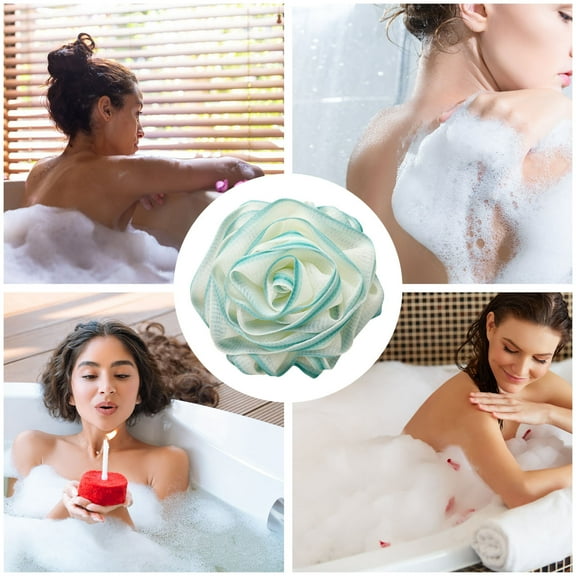 JingChun 1Pc Bath Loofah Shower Sponge Pouf Body Scrubber Exfoliator Scrubber Ball