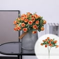thumbnail image 1 of JingChun 1Pc Branch 11 Heads Artificial Rose Flowers Bouquet Fake Silk Mini Roses Wedding Floral Decor Bouquet, 1 of 7