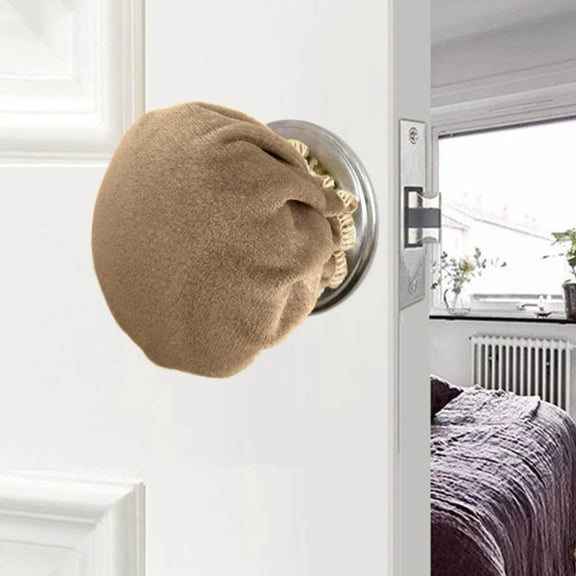 JingChun 1Pc Decorative Round Door Handle Cover Soft Velvet Door Handle Glove for Hot and Cold Safety Door Knob Protector