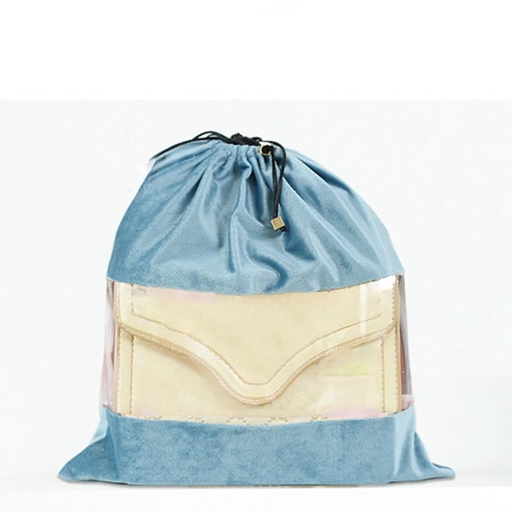 JingChun 1Pc Dust Bags for Handbags and Purses, Velvet Drawstring Purse Protector Bag with Clear Window, Shoe Handbag Dust Cover Bags for Storage and Travel