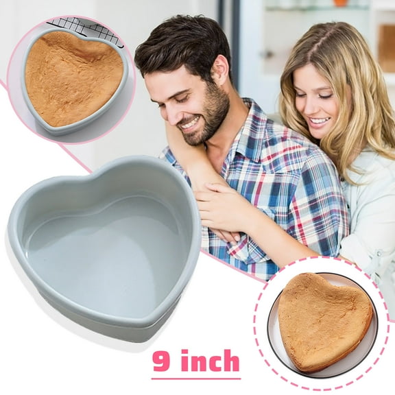 JingChun 1Pc Heart Shaped Cake Pans, Silicone Molds Heart Baking Pans, Heart Cake Mold Non-Stick Cake Pan for Cheese Cake and Brownie Cake Valentine's Day Cake Making