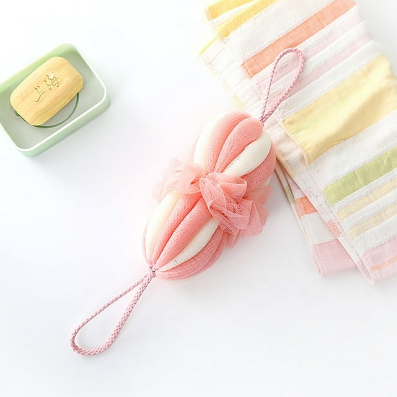 JingChun 1Pc Loofah Sponge Luffas Shower Puff Pouf Ball Exfoliating Body Back Scrubber for Men&Women