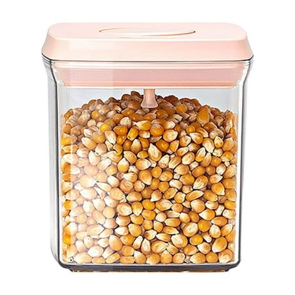 JingChun 1Pc Plasyic Jars, Square Spice Jars with and White Vinyl Customized Sticker Labels, Food Storage Container Canisters
