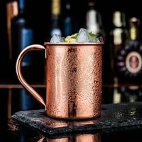 JingChun 1Pc Pure Copper Moscow Mule Mugs, Handmade, Straight Smooth Finish, Riveted Handle