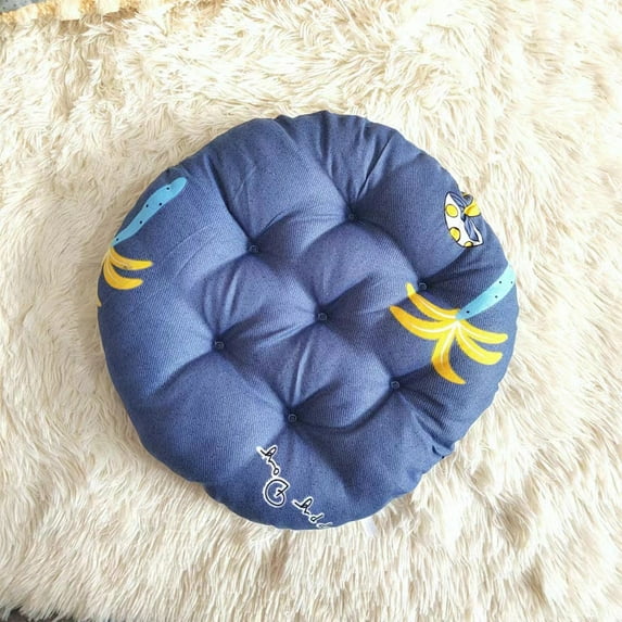 JingChun 1Pc Round Thicken Cloth Seat Cushion, Solid Color Chair Pads Booster Floor Cushion Tatami Pillow Cotton Filling Pad for office Patio Home Outdoor Dia 15 in