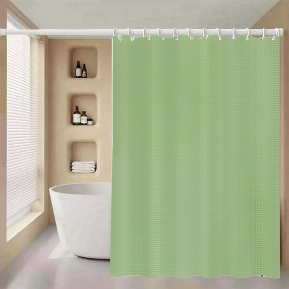 JingChun 1Pc Shower Curtain, Waffle Weave Textured Fabric Shower Curtain for Bathroom - Soft Cloth & Hotel Spa Luxury, Water Repellent, Machine Washable, 72X72