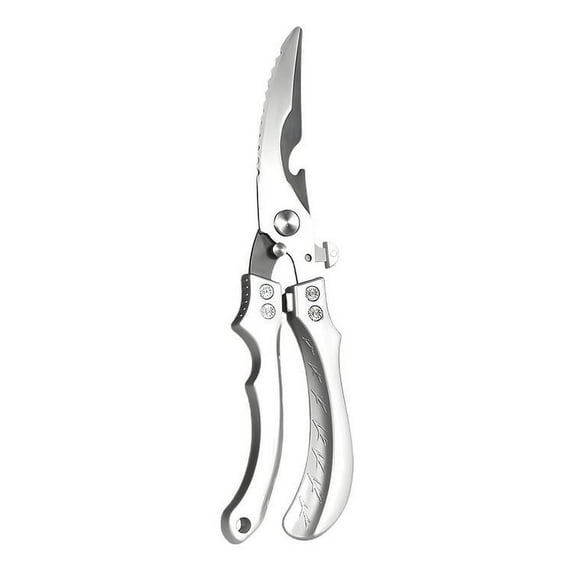 JingChun 1Pc Stainless Steel Poultry Shears, Spring Loaded, Multipurpose Kitchen Scissors, Kitchen Shears for Bone, Chicken, Meat, Fish, Turkey, Vegetables,Barbecue Scissors