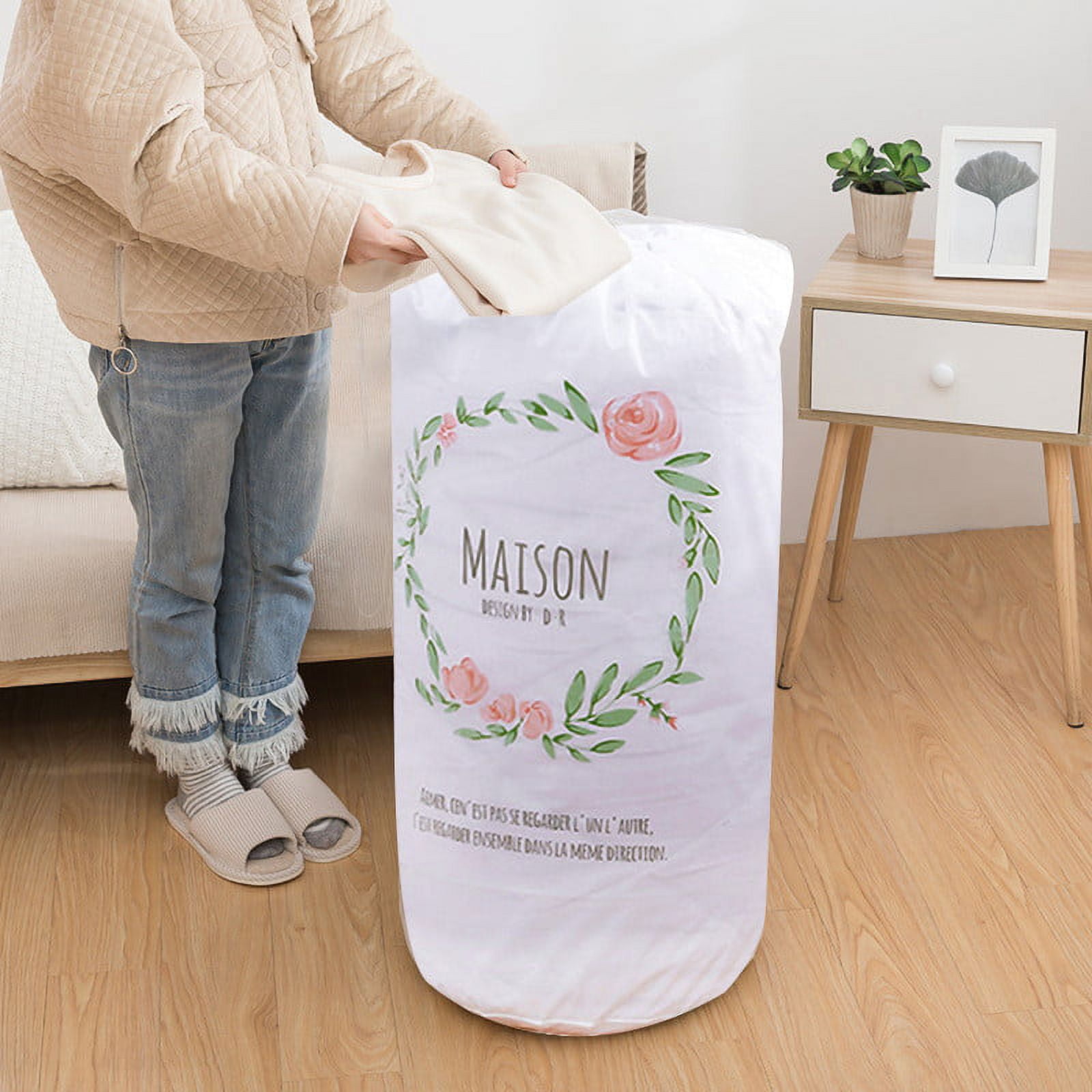 JingChun 1Pc Tie Travel Laundry Bag, Big Machine Washable Dirty Clothes Organizer, Laundry