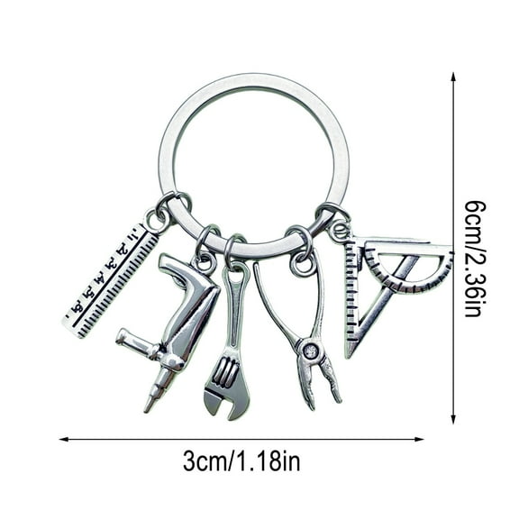 JingChun 1Pc Toolbox Pendant Keychain Screwdriver Pendant Keychain Wrench Pendant Keychain Hammer Pendant Keychain for Dad, Father’s Day Birthday Gifts