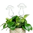 thumbnail image 1 of JingChun 2 Pcs Plant Watering Globes Large Mushroom Shaped Iridescent Self Watering Globes Clear Glass Planter Insert Devices for Indoor Outdoor Plant Lovers, 1 of 9