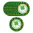 thumbnail image 1 of JingChun 24Pcs St Patrick’s Day Party Supplies Green Shamrocks Green Plaid Disposable Paper Plates for Green Irish Party Decorations 9 inch, 1 of 4