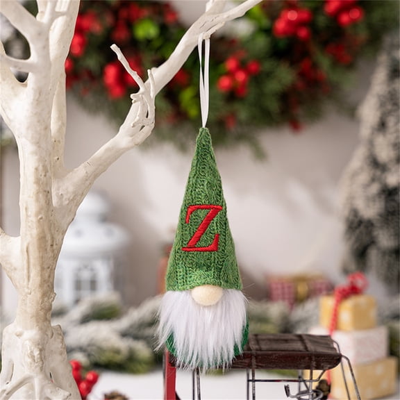 JingChun 26 Letter Christmas Gnome Ornaments Christmas Tree Decorations Hanging Christmas Ornaments Set Handmade Plush Gnomes Santa Elf Christmas Home Decorations
