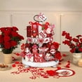 thumbnail image 1 of JingChun 27Pcs Valentine's Day Tiered Tray Decor Set Red Heart Gnome Valentines Wood Sign Decorations Rustic Farmhouse Wood Table Centerpieces for Home Party Bedroom, 1 of 6