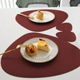 thumbnail image 1 of JingChun 2Pcs Faux Leather Placemats and Coasters Set, Round Leather for Dinner Table Mats Heat Resistant Non-Slip Washable Insulation Coffee Mats Kitchen Place Mats Nordic Style, 1 of 6