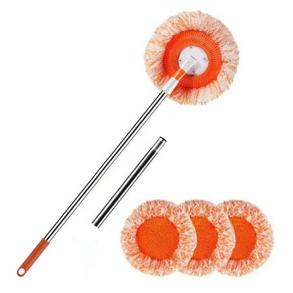 JingChun 360° Rotatable Adjustable Cleaning Mop - Extendable Wall Cleaning Mop, Microfiber Spin Mop, Easy Cleaning Spin Mop Head Replacement for Wall, Ceiling, Window