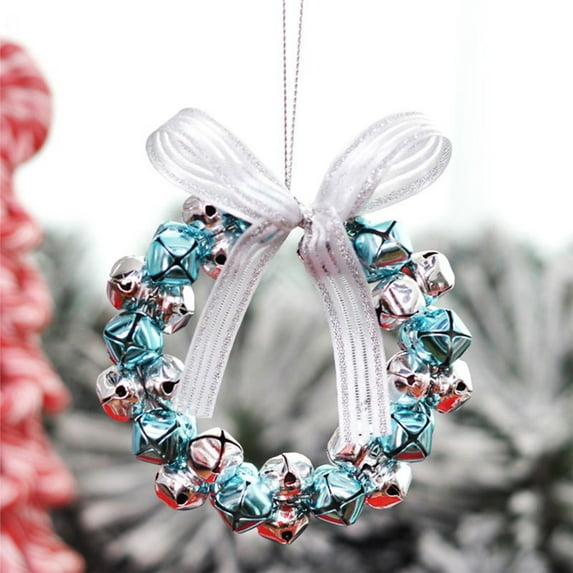 JingChun 4" Christmas Wreath Xmas Bells Decorative Wreath Christmas Garland for Christmas Hotel Mall Hanging Decoration