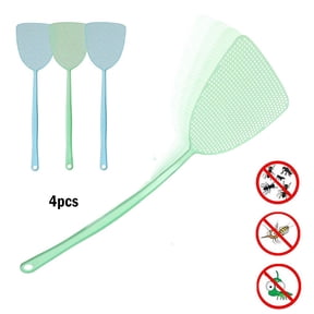 JingChun 4 Pack Fly Swatter, Strong Plastic Fly Swat Set Heavy Duty with Long Flexible Handle Multi Pack Manual Fly Swatters