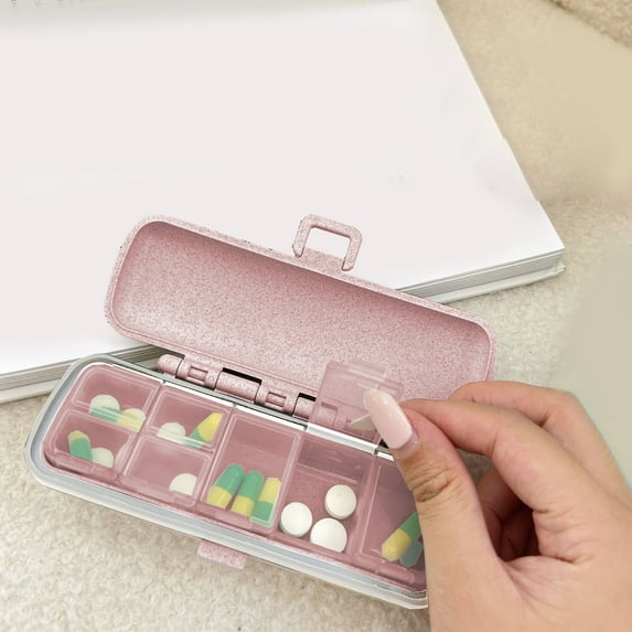 JingChun Airtight Pill Organizer Box Large Pill Dispenser Home Travel Essentials Supplement Holder Portable Vitamin Sorter Jumbo Size 7 Compartment Container Daily Medicine