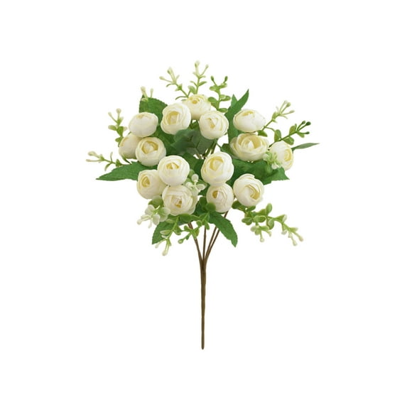 JingChun Artificial Silk Flower Roses - Mini Bouquets of 15 Rosebuds, Wedding, Reception, Anniversary, Wreath, Bridal Showers