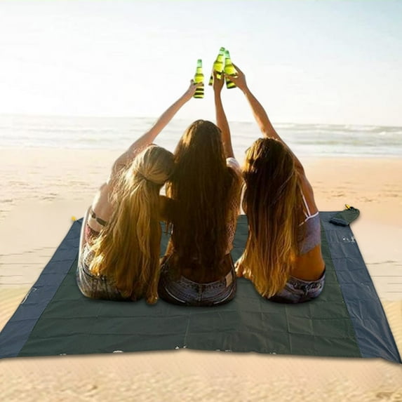 JingChun Beach Blanket - Large Beach Blanket Waterproof Sandproof, Oversized Beach Mat with Zipper Pocket, Outdoor Beach Accessories for Travel, Camping, Hiking